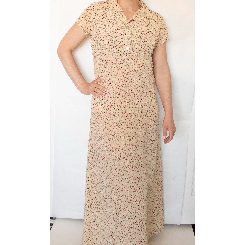 FINAL SALE! Vintage 90s Yellow Floral Maxi Dress
